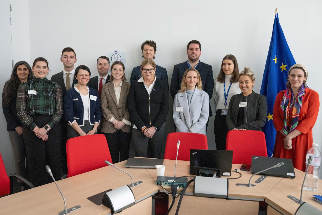 Family photo with colleagues at DG CNECT, Brussels