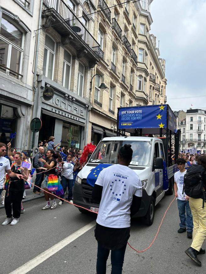 EP elections banners at Pride parade