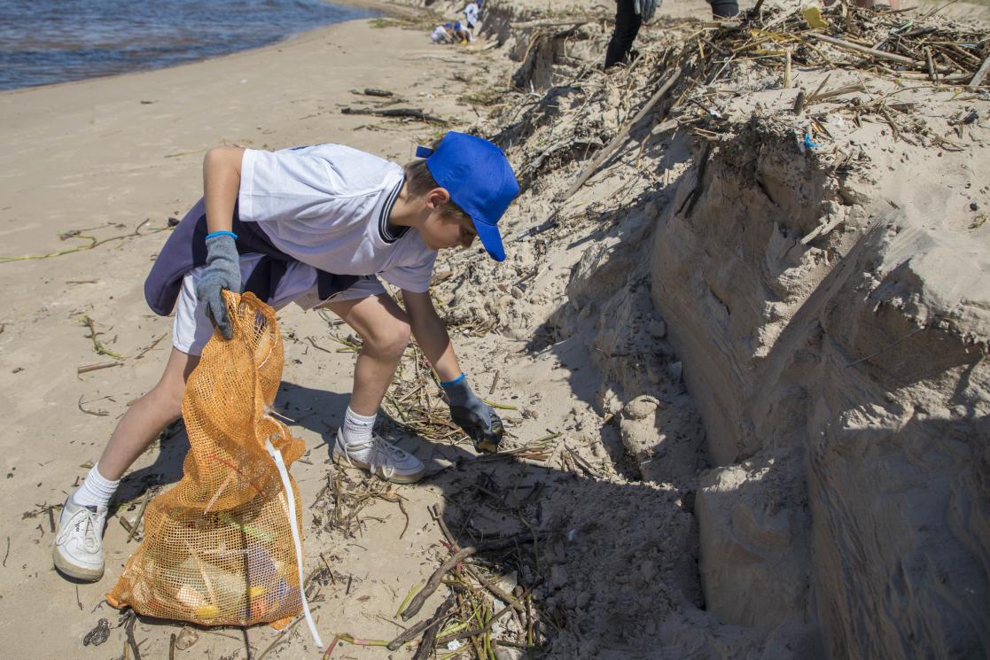 working at the beach 