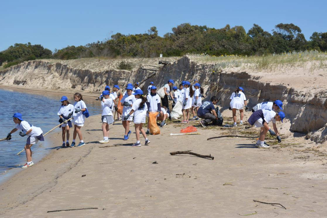 working at the beach 