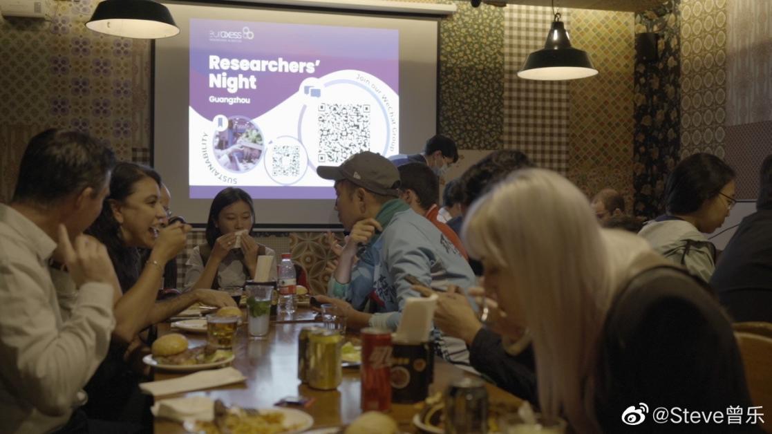 Group of young people eating in a restaurant