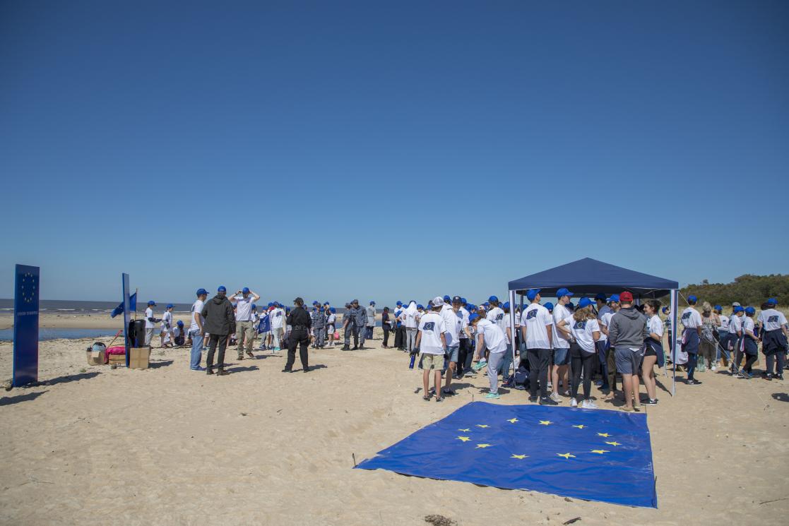 working at the beach 