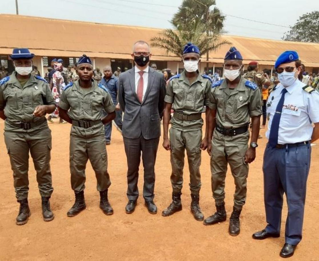 Family picture of military with two men in suit