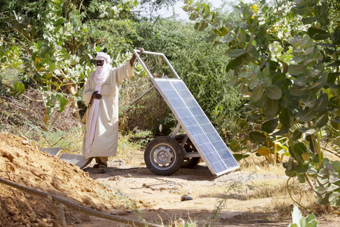 Panneaux solaires et puits