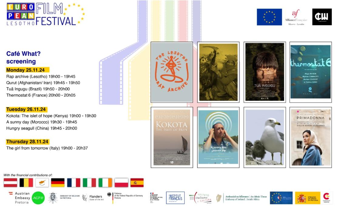 2024 European Film Festival in Lesotho - Cafe What? screening schedule