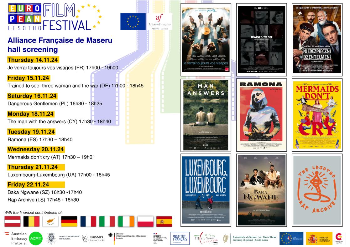 European Film Festival 2024 schedule for Alliance Française De Maseru