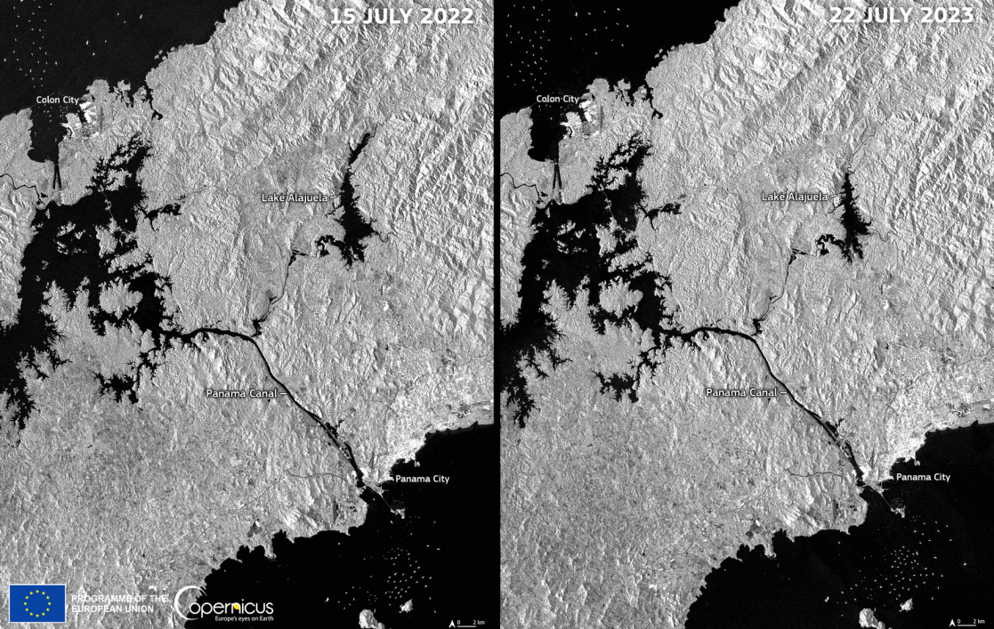 Radar satellite image of Panama.