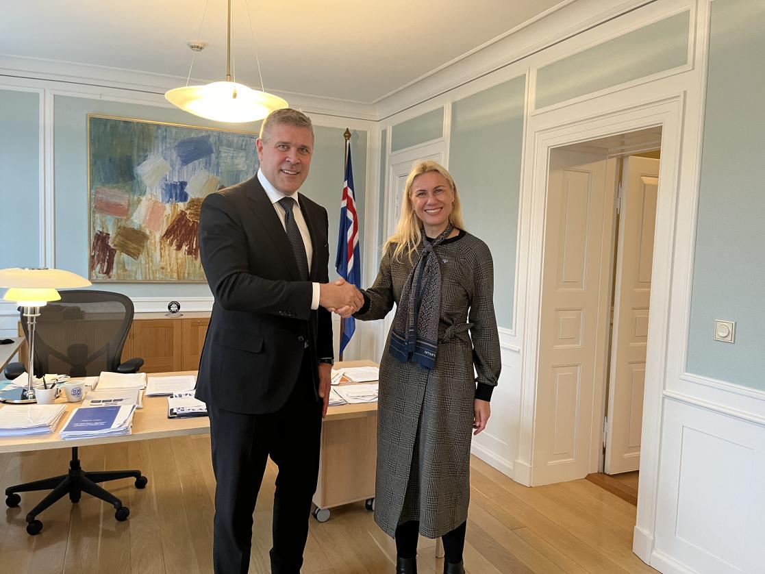 Kadri Simson with PM of Iceland, Bjarni Benediktsson