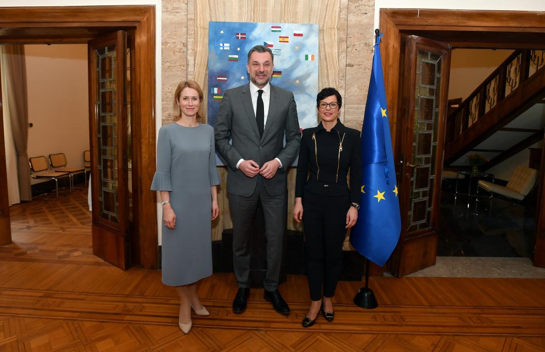 HR/VP Kaja Kallas, EU Commissioner Marta Kos and the Minister of Foreign Affairs of Bosnia and Herze