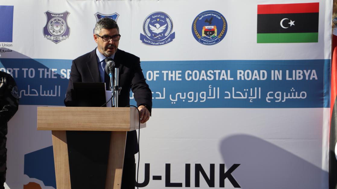 EU Ambassador Jose Sabadell at the EULINK equipment handover ceremony on 14 December 2022.