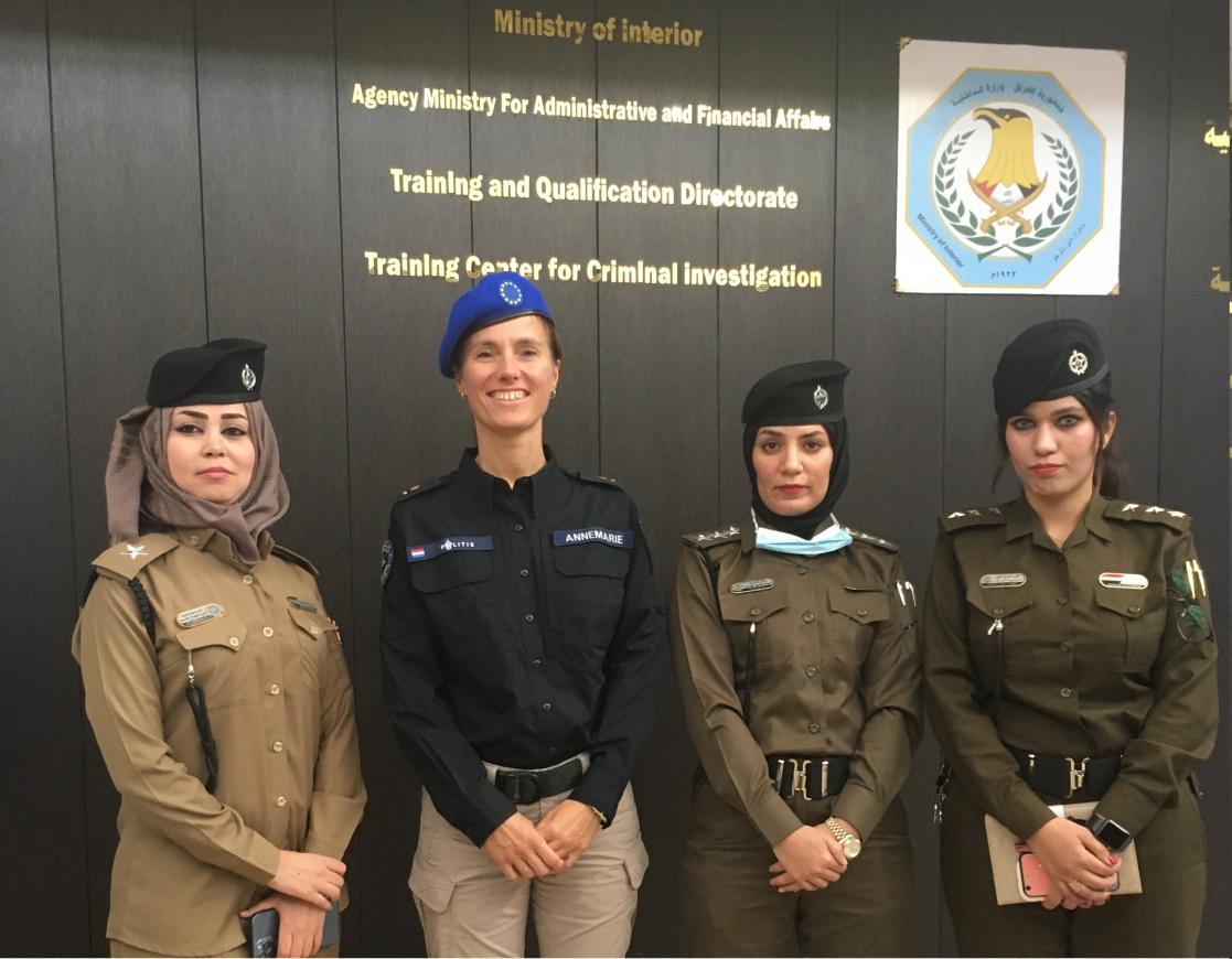 Annemarie with local policewomen at Gender and Human Rights training provided to the Iraqi Ministry of Interior