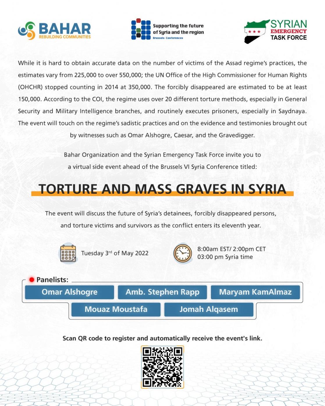 event invitation torture and mass graves in syria