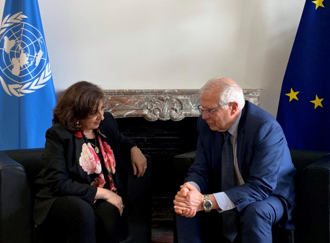 UN Women Executive Director, Sami BAHOUS with EU High Representative Josep BORRELL