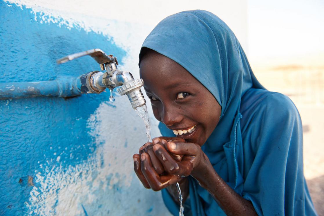 Girl drinking water