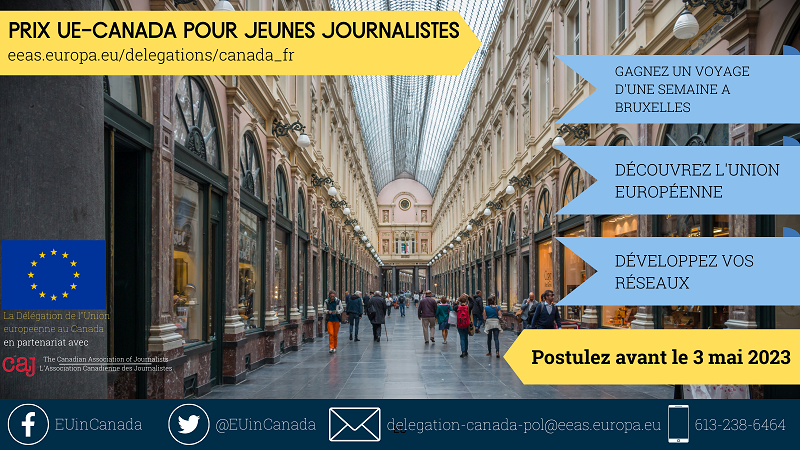 Prix Union européenne-Canada pour jeunes journalistes 2023 