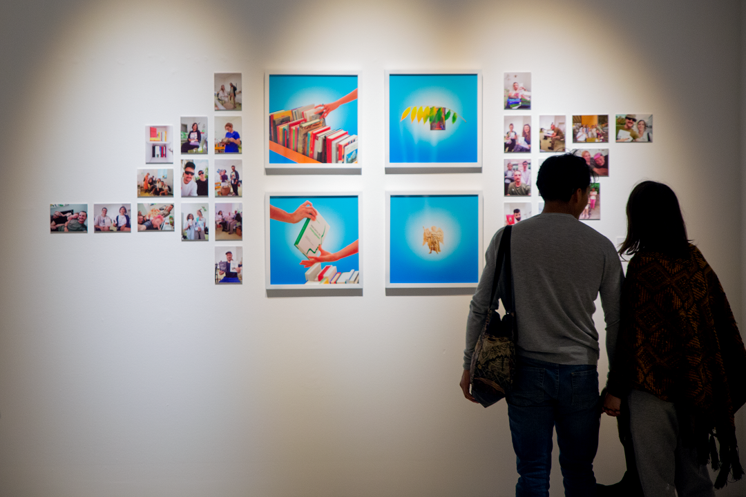 People during an exhibition