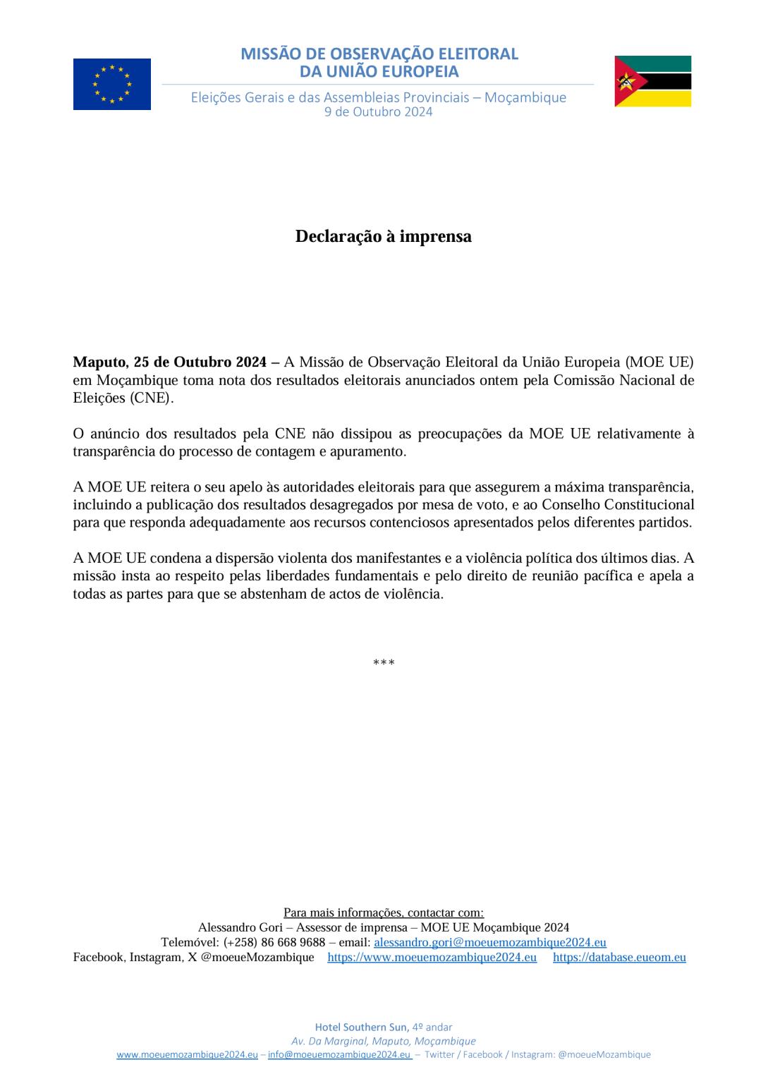 20241025 EU EOM MZ24 Post-election Press statement no 3