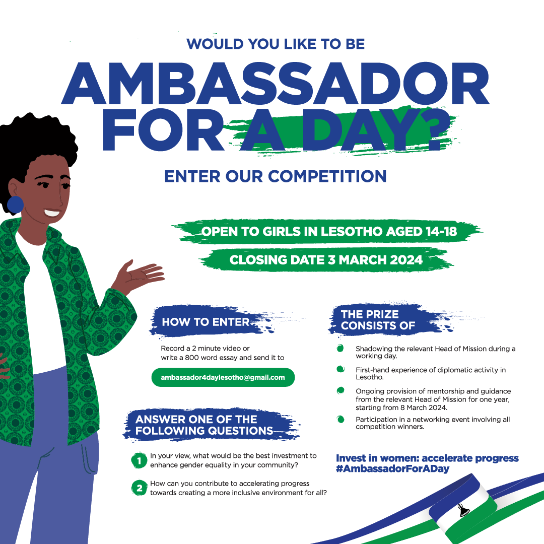 Ambassador For A Day Lesotho social media post