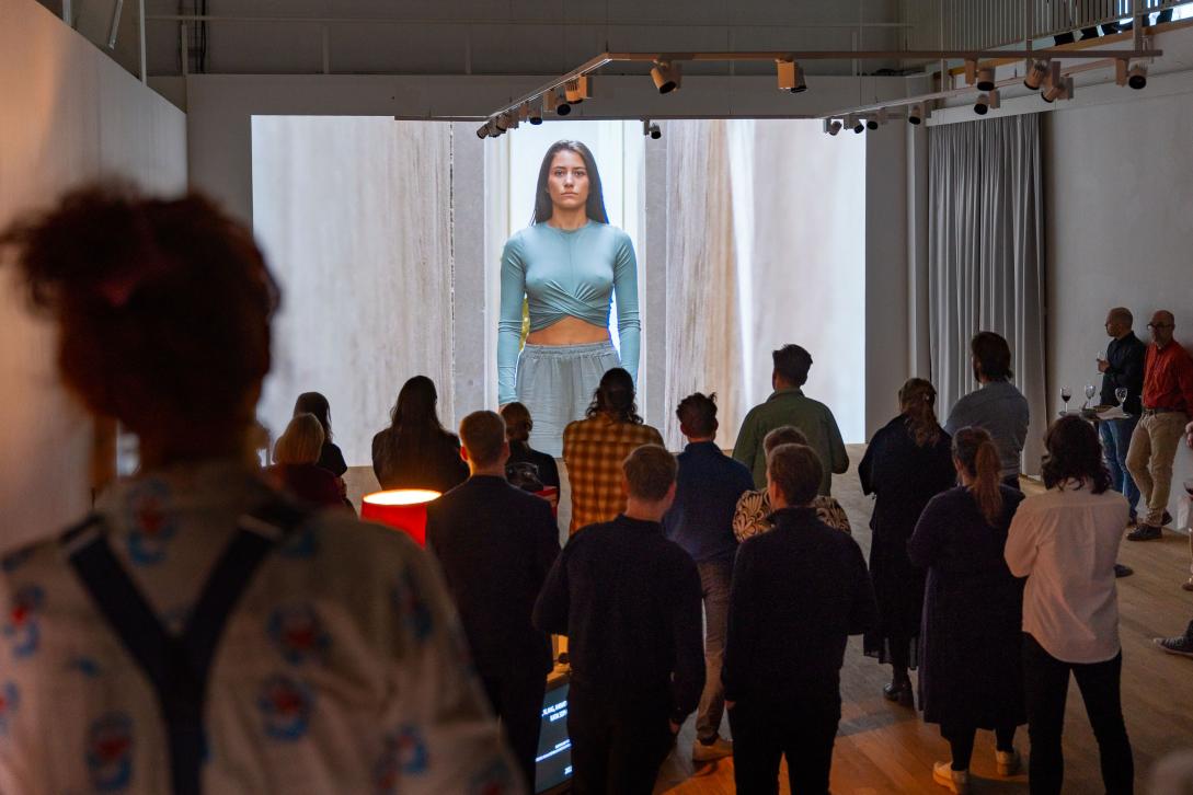 Picture showing guests enjoying a special screening of a screendance film at Akureyri Art Museum