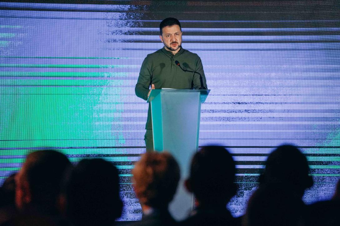 President Zelenskyy openening the seventh “United for Justice” conference