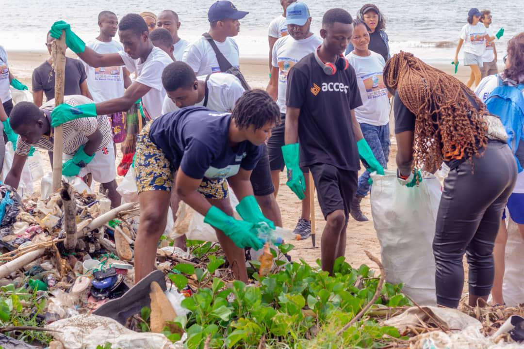 Volunteers actively participating in the cleaning exercise 