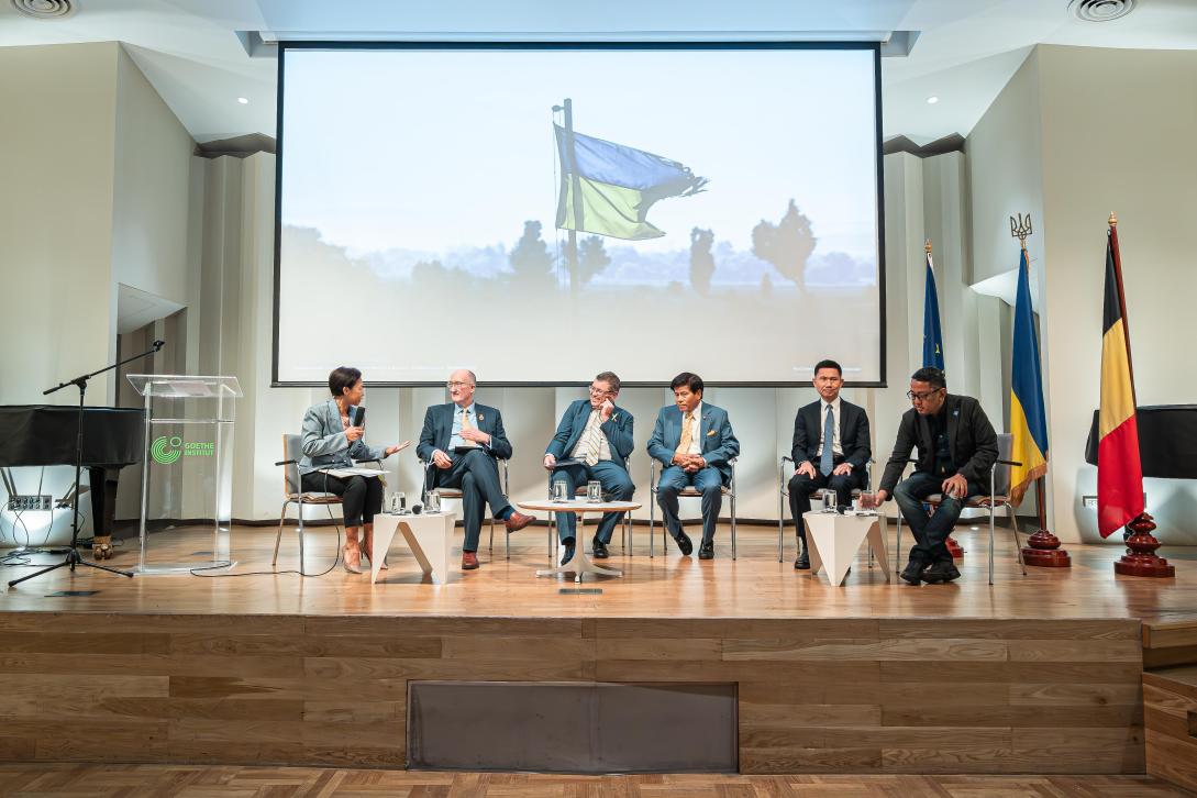 Photos of 5 speakers at a panel discussion