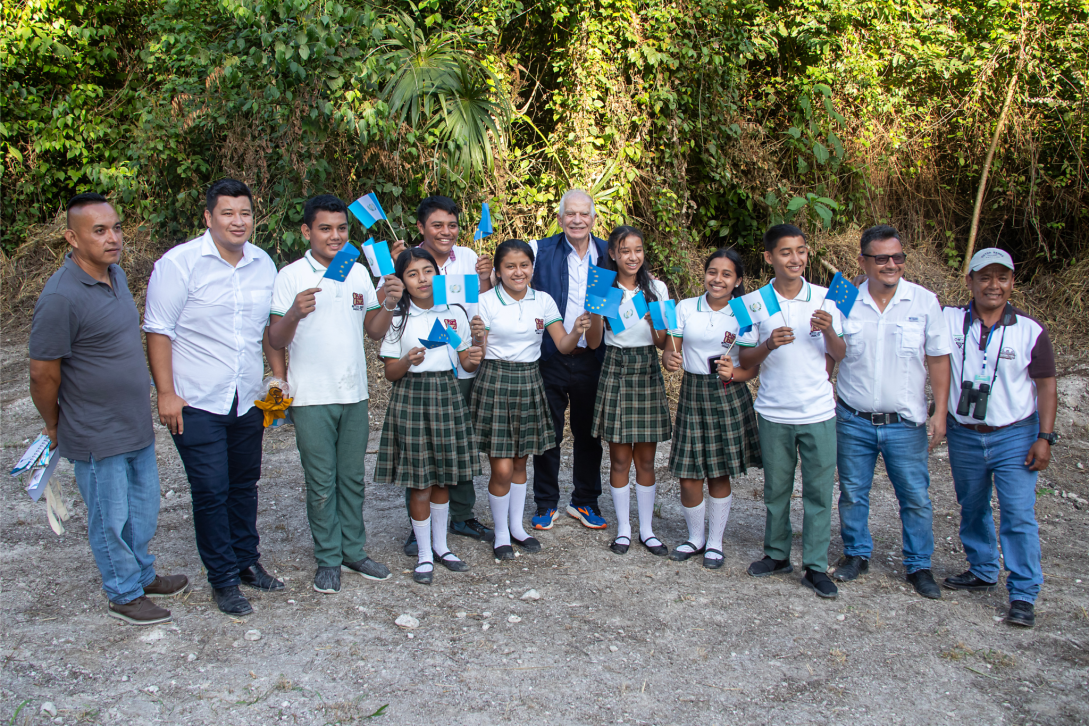 HRVP Borrell planting a tree in Petén, Guatemala