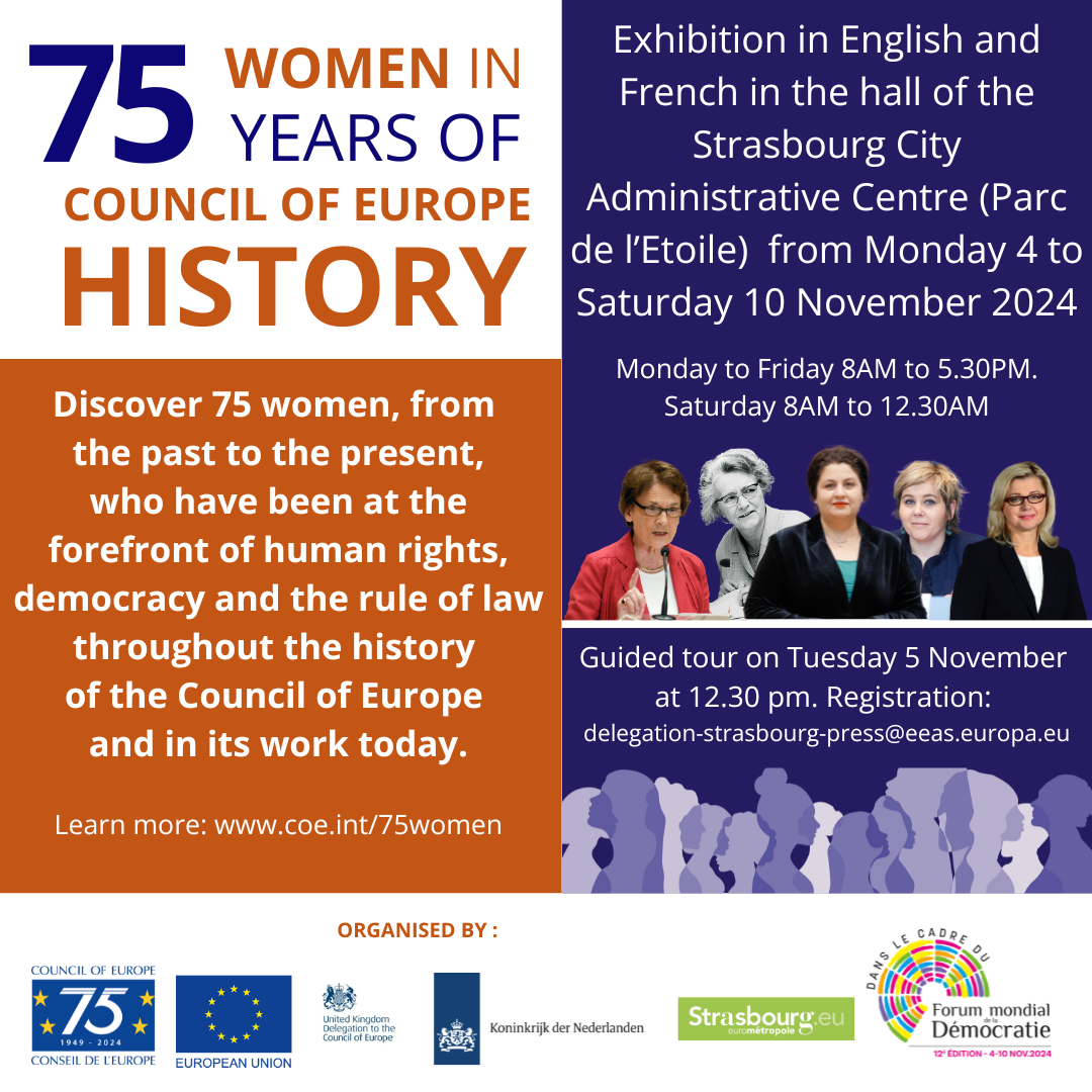 Exhibition “75 women in 75 years of Council of Europe history"