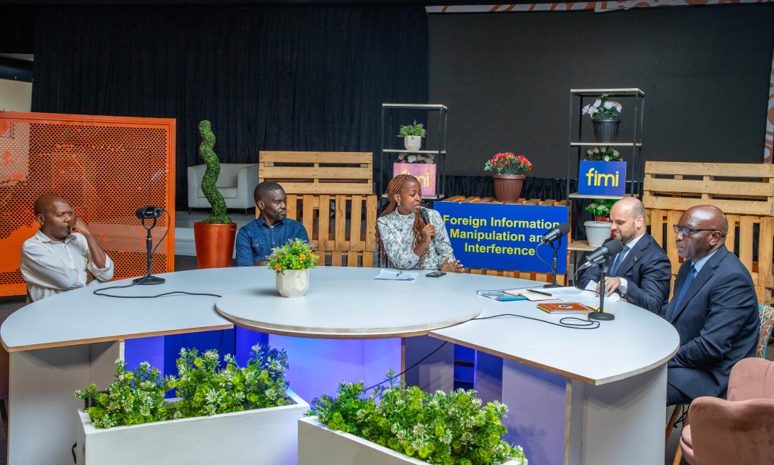 EU Del hosts a live studio podcast recording FIMI in Uganda