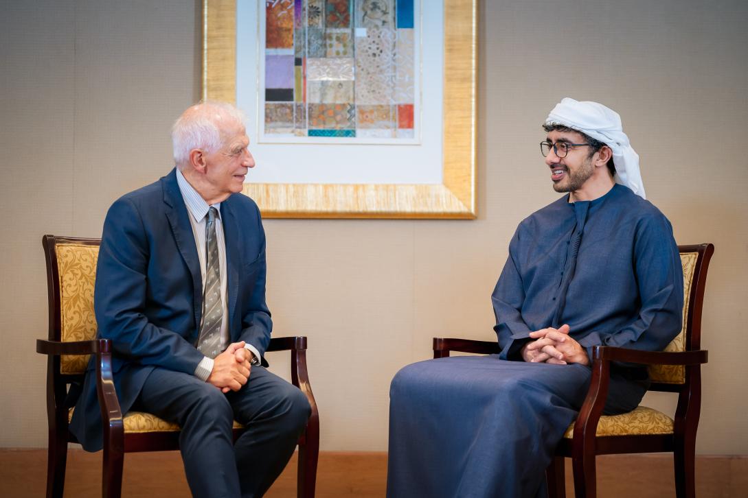 HRVP Josep Borrell with UAE Deputy PM and Foreign Minister Sheikh Abdullah Bin Zayed Al Nahyan