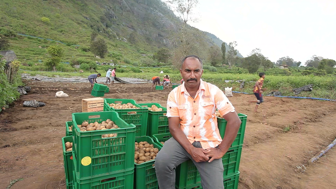 Mr. Thennakoon with his harvest