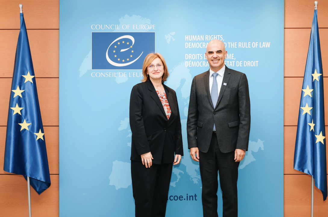 EU Ambassador Vesna Kos and Secretary General Alain Berset