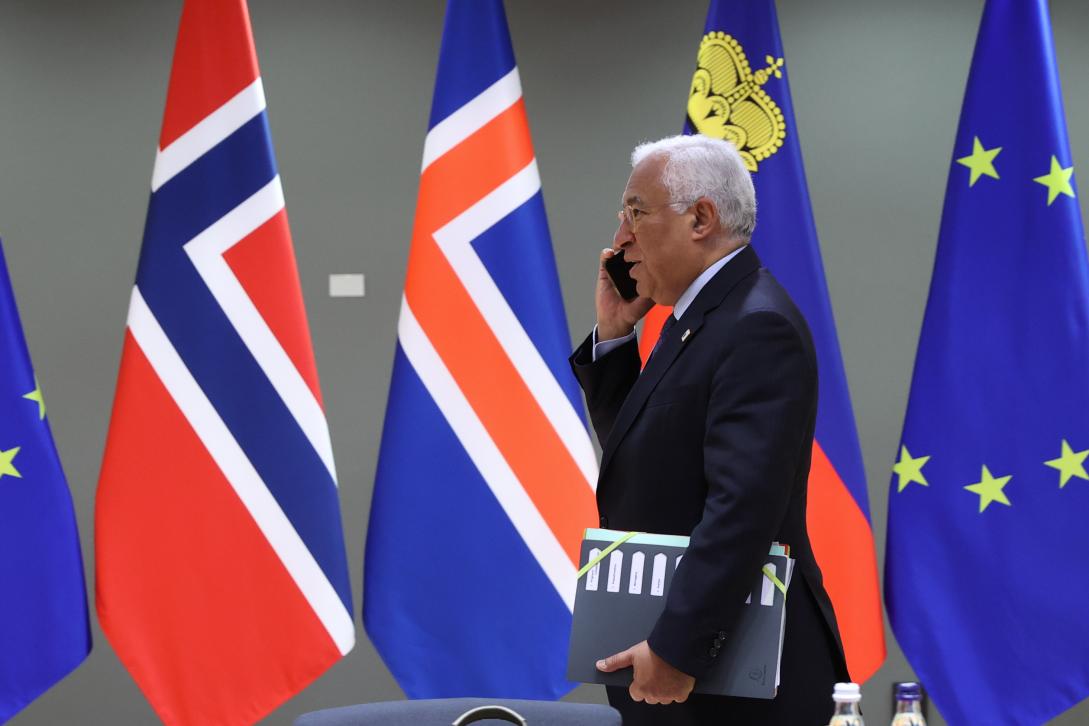 Flags of Norway, Iceland, Liechtenstein and the EU