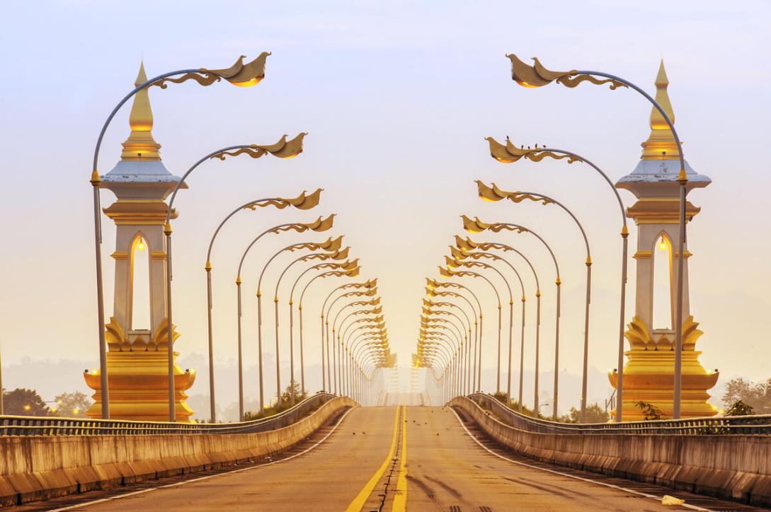 "Friendship Bridge" between Laos and Thailand