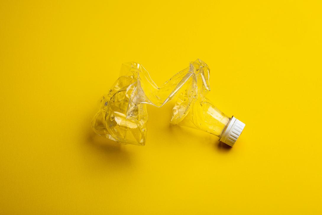 Clear Crumpled Bottle With White Cap