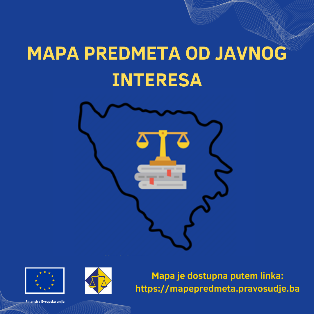 The map of court cases of public interest in BiH is available to the public