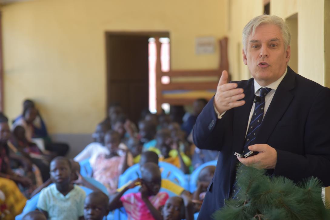 Christian Bader at Juba Orphanage for Europe Day