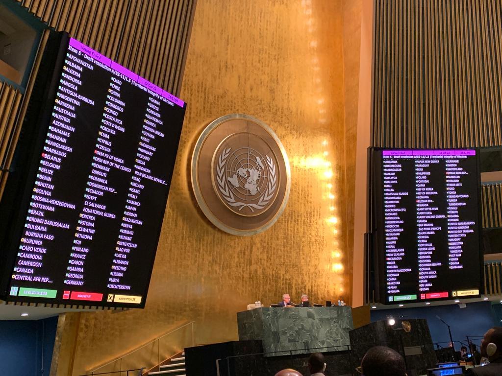 12 October 2022 - UNGA Vote on Ukraine Resolution