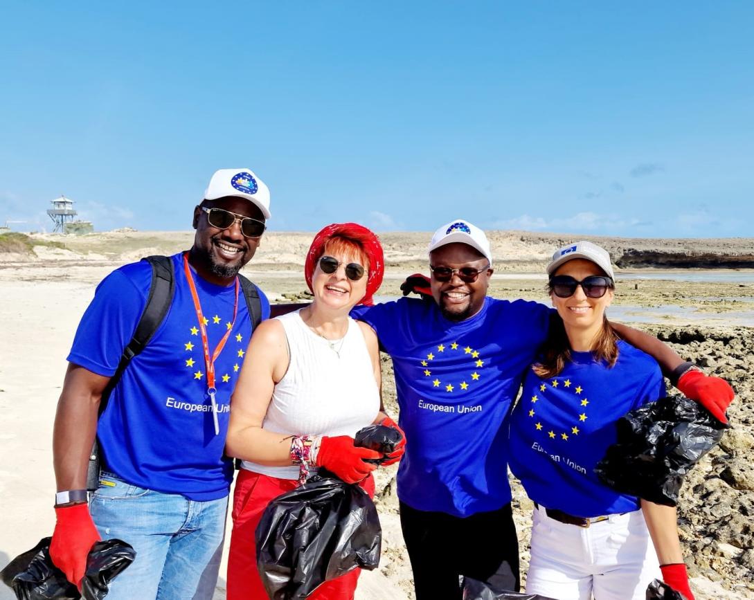 Part of EU Beach Cleanup Team