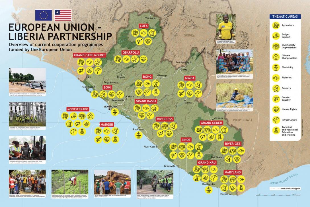 Map of EU presence in Liberia