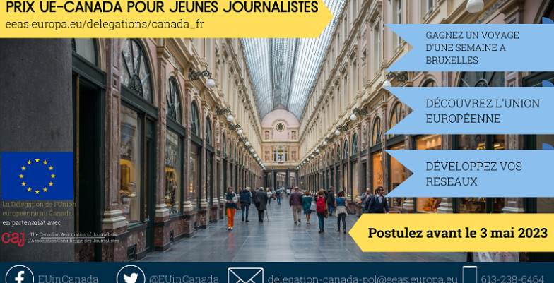 Prix Union européenne-Canada pour jeunes journalistes 2023 