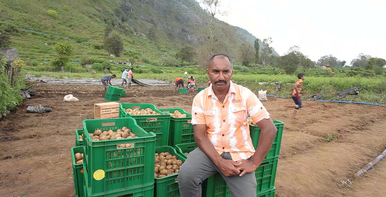 Mr. Thennakoon with his harvest