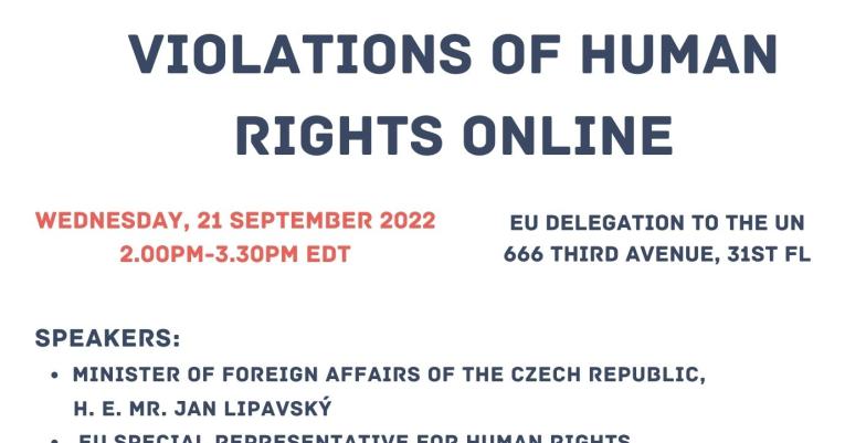 21 September 2022, New York - High Level Side Event on Violations of the Human Rights Online